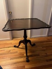 Chippendale Antique Mahogany Square ( 28 1/2")Tilt Top Table/Superb Condition