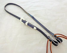 Navy Blue Harness Leather Bosal Hackamore Hanger Kansas Silver Buckle Horse Tack