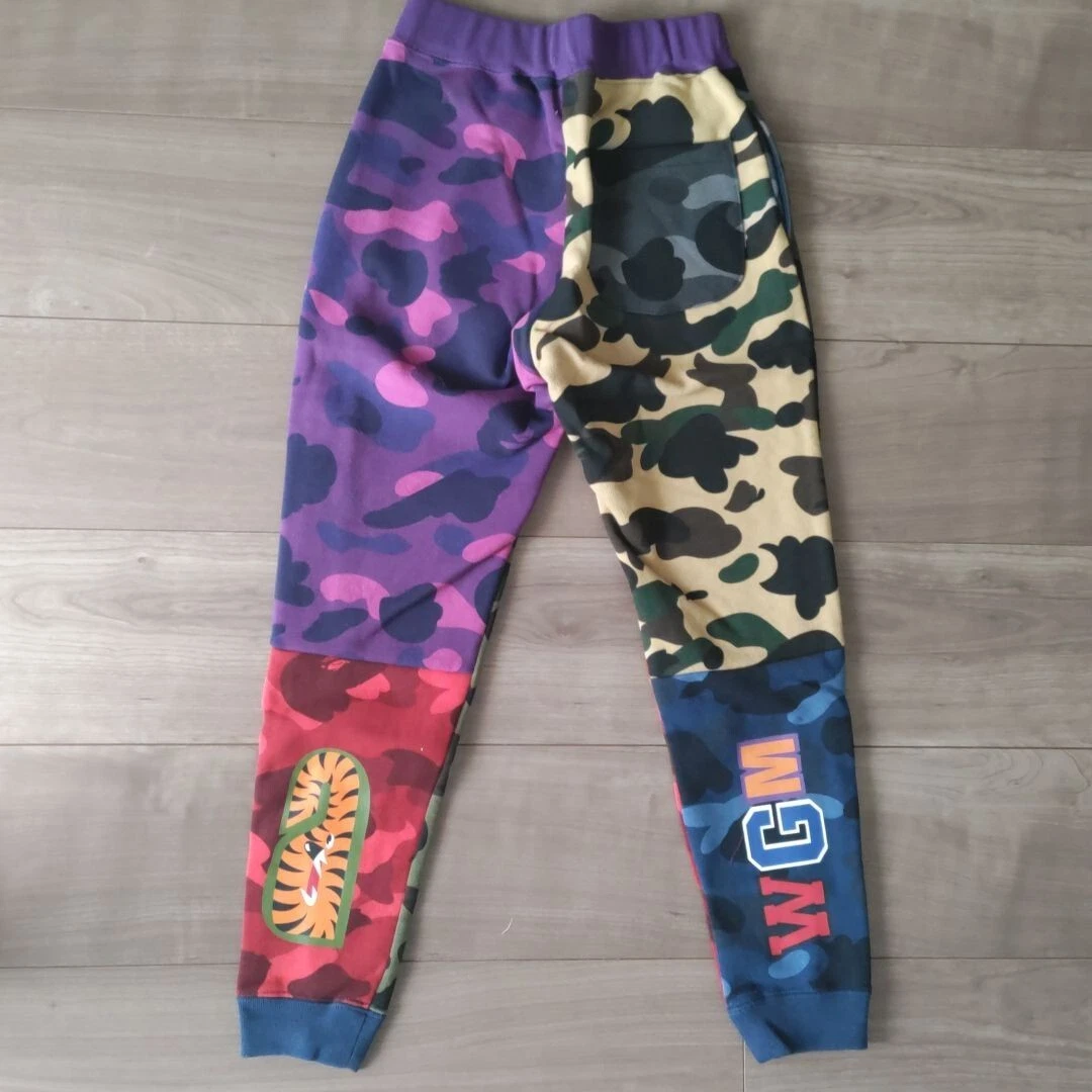 A BATHING APE BAPE Kids Mix Camo Shark Crazy Slim Sweat Pants 130