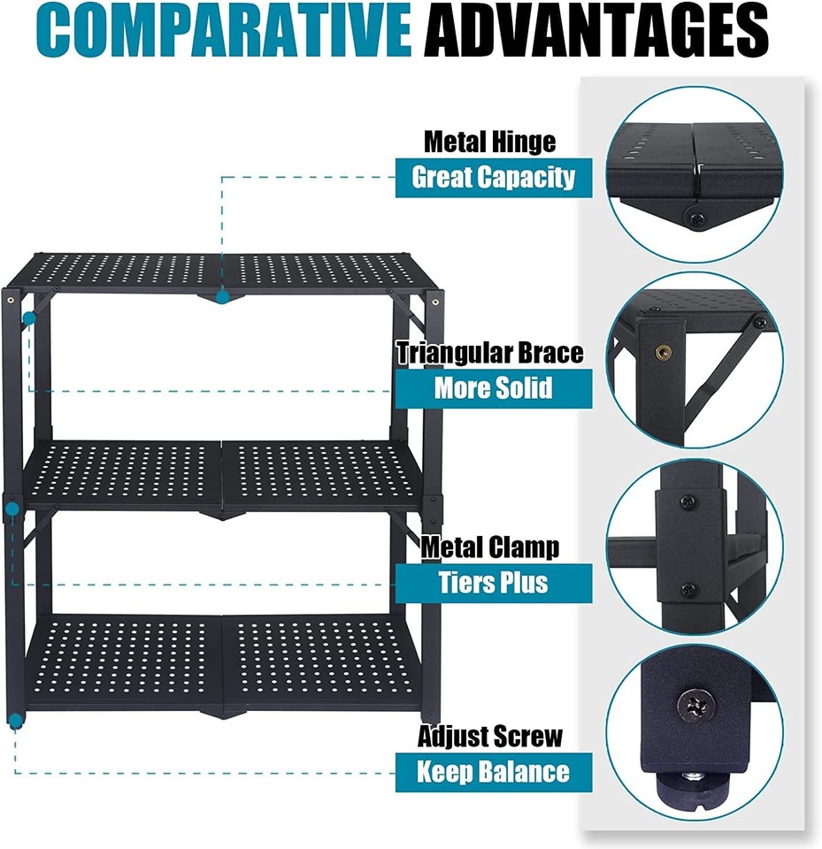 Hastatii 3 Shelf Storage Shelving Unit Metal Rack Heavy Duty 28x13