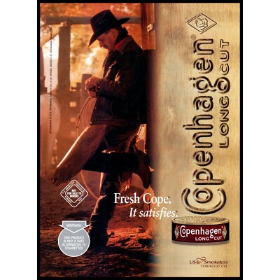 2002 Copenhagen Long Cut Chewing Tobacco Vintage Print Ad Cowboy Stables  Photo