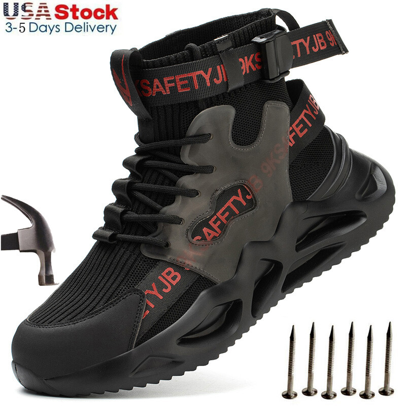 Para hombres Seguridad Construcción Mejores Botas de Trabajo Puntera de Acero Zapatos de Senderismo Indestructibles