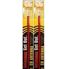 LOT OF 2 Firestik KW4-R 4' 5/8 Wave 400 Watt CB Radio Antenna RED 