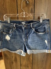 Old Navy Jean Shorts Roll Cuff Distressed Boyfriend Size 8