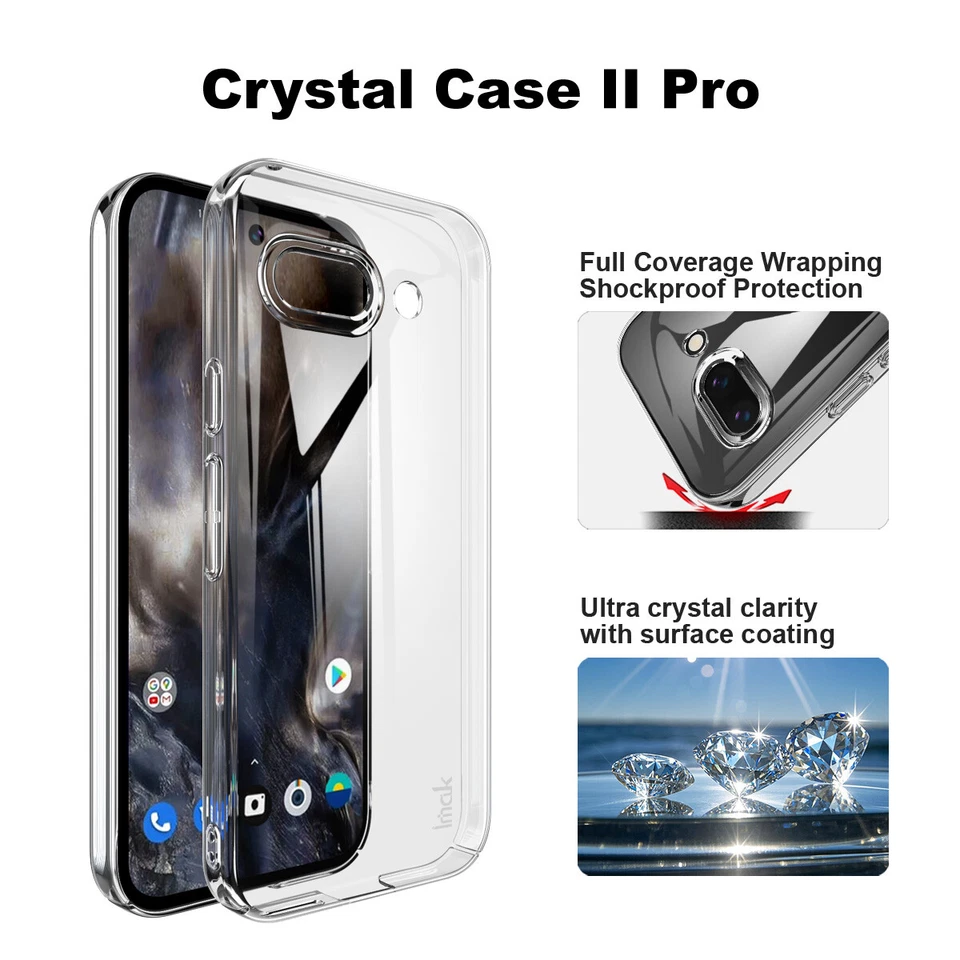 Imak Para Google Pixel 9a, Funda de Teléfono Transparente Cristal Carcasa Rígida PC Cubierta Foto 2 de 4