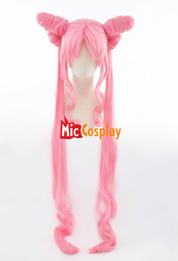 Peluca de cosplay negra para mujer Chibiusa Tsukino