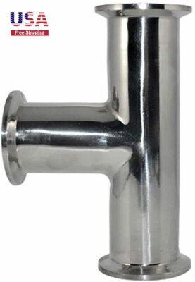 1.5'' Tri Clamp Tee 3 Way Stainless Steel Sanitary Fitting (25mm Pipe OD) 1PC