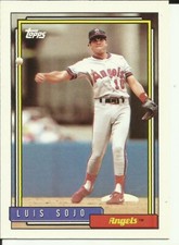 1992 TOPPS Baseball Card #206 Luis Sojo ANGELS