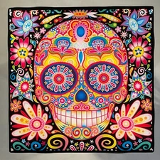 Day of the Dead COASTER Custom Tile Ceramic Sugar Skull Barware Decoration Cork