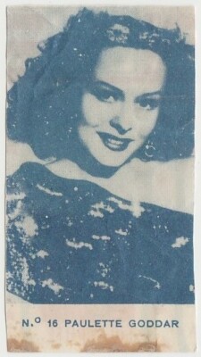 Paulette Goddard 1940s Caramelos Tio Pepote PAPER STOCK Trading Card #16 E4