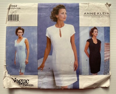 VTG Vogue Patterns 1964 Anne Klein sz 12-14-16 UNCUT lined summer cocktail dress