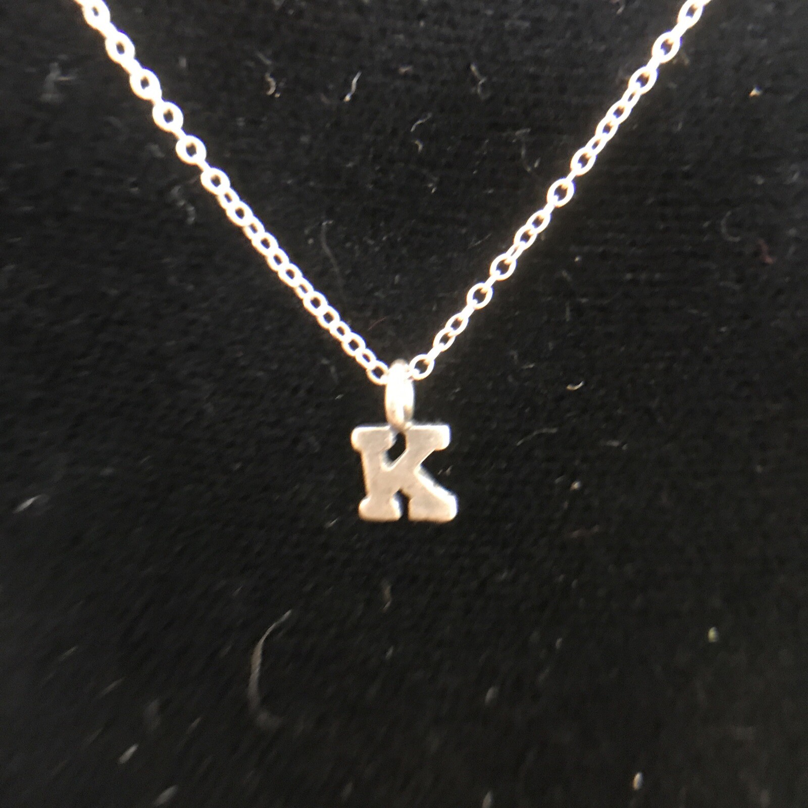 925 Sterling Silver K Initial Monogram Petite Sma… - image 1