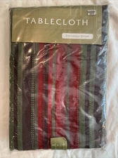 Bed Bath & Beyond Christmas Stripe Table Cloth 60x118 NWT