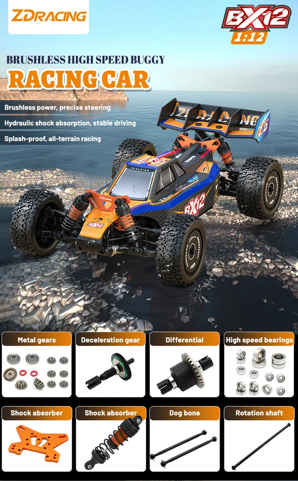 ZD Racing BX-12 1/12 Fahrzeug 2.4G 70KM/H High Speed Brushless Racing Buggy Auto - Bild 2 von 4