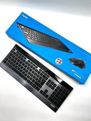 USED Original Rapoo Wireless Bluetooth Keyboard 9900M Black (w/ dongle and box)