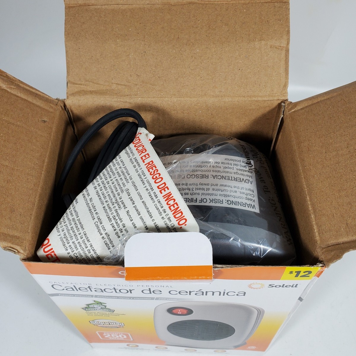 Gray Personal Electric Space Heater Tip Shutoff 250 Watt Ceramic Imperfect  Box 430001016166 | eBay