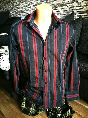 ♥ Camisa de hombre Smog S 38 39 manga larga ocio día a día vintage Blogger♥ |