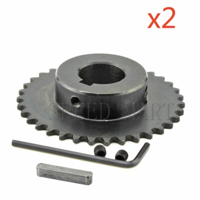 2pcs 04C 35T Sprocket Bore 22mm with 6mm Keyway Metal Pilot Motor Roller Chain