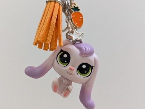 Littlest Pet Shop Schlüsselanhänger LPS Lulabella Longears lila Hase Kaninchen Handarbeit - Bild 4 von 5
