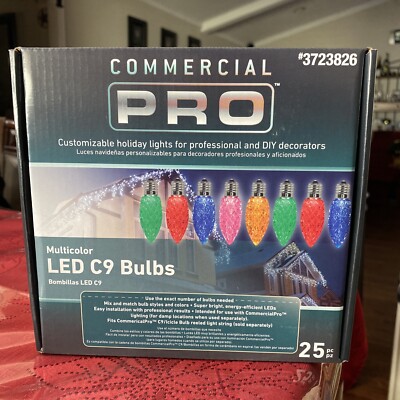 GEMMY Commercial Pro 25 Multicolor Faceted LED C9 Christmas Replacement Bulbs