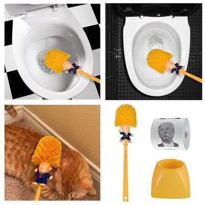 Fun Toy Trump WC Bürste Pinsel Halter Rolle WC Papier Stoff Badezimmer Toilette