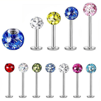 3MM 4MM FERIDO LIPPENPIERCING LABRET MONROE MADONNA KRISTALL PIERCING TRAGUS
