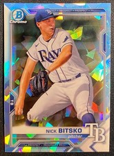 Nick Bitsko 2021 Bowman Sapphire Chrome RC Rookie Aqua Refractor #/99 TB RAYS