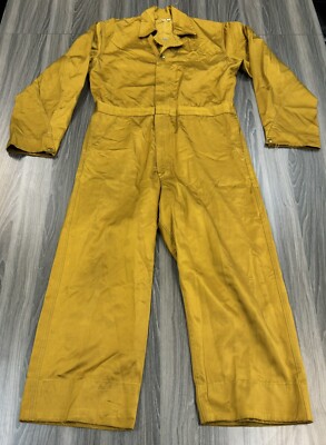 VTG 60s Gold GE The Golden Vale Line Service Mechanic Coveralls