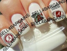 2025 UNIVERSITY of ALABAMA CRIMSON TIDE SILVER CRYSTAL RHINESTONENail Decals