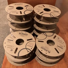 12 Empty 3D Printing Filament Spools. For cable, yarn, Christmas light storage