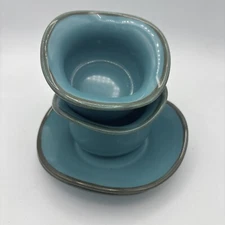 #Southern Living At Home Tuscan Collection Tidbit and  2 Saucers #40787-