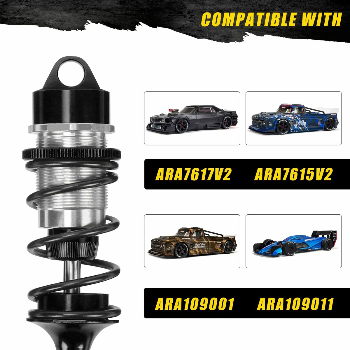 RCAWD ARA330627 Front & Rear Shocks For Arrma FELONY INFRACTION