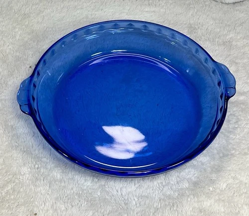 Vintage Pyrex Cobalt Blue 9.5” Fluted Pie Baking Plate # 229