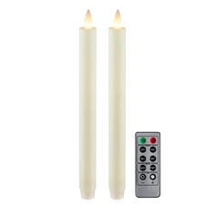 Flameless Taper Candles Flickering with Remote and Timer, 3D Moving Flame Tap...