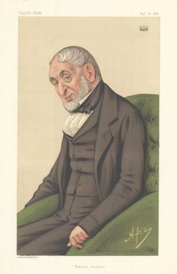 VANITY FAIR SPION CARTOON Baron Lionel Nathan de Rothschild. Finanzen. Affe 1877