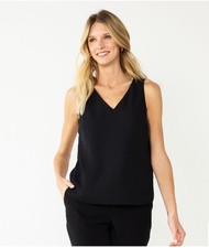 Nine West Black V-Neck Sleeveless Camisole Top Size Medium
