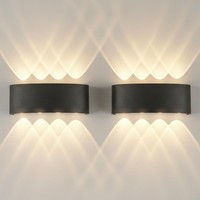 LED Wandleuchte Innen Aussen Up Down IP65 8W 3000K Schwarz 2Er Set | IP65