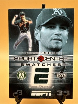 2005 Upper Deck ESPN Sportscenter Swatches Eric Chavez #GU-EC Athletics