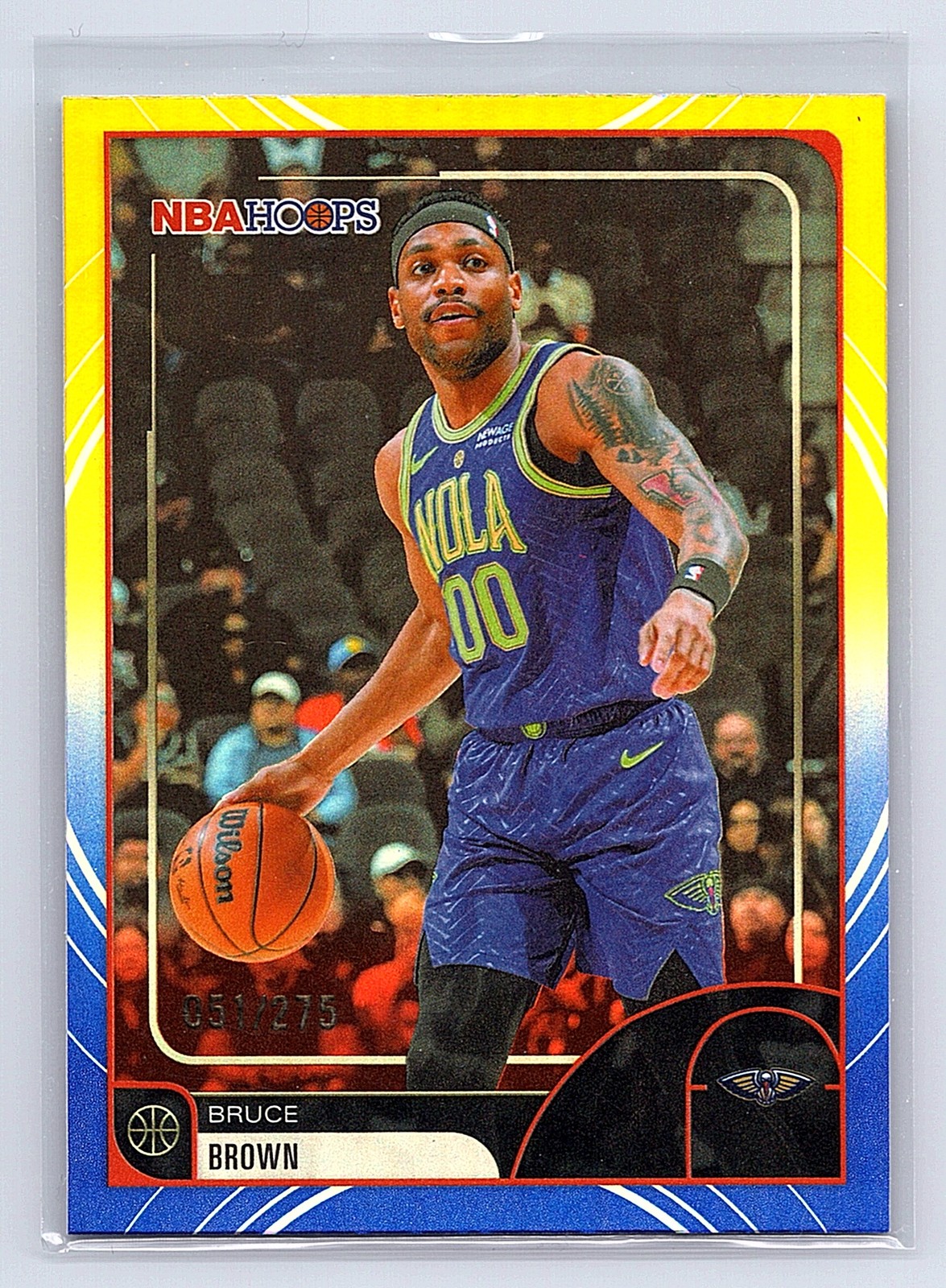 2025-26 Hoops #251 Bruce Brown Rainbow Blue and Yellow #/275