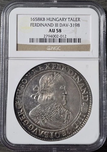 1658 Hungary Thaler NGC AU 58
