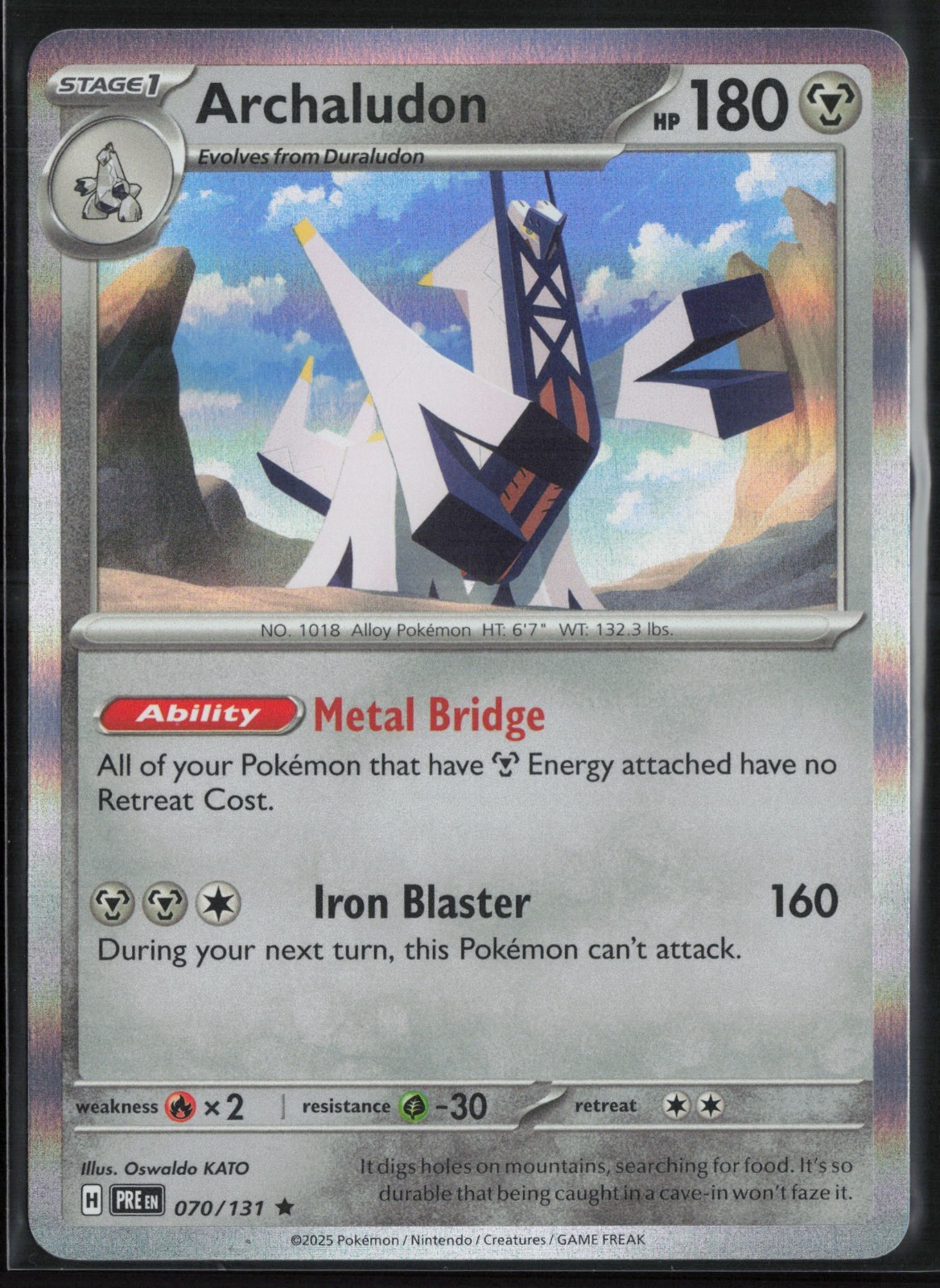 Archaludon 70/131 Holo - Prismatic Evolutions - PTCG - NM