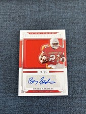 Barry Sanders National Treasure Silhouette Signatures Patch Auto /25 OSU