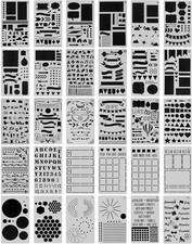 30 PCS Journal Stencils for DIY Scrapbooking  Planning, 4x7 Inch Templates