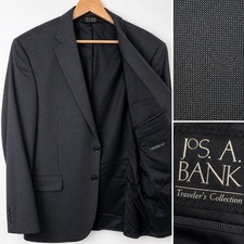 Jos A Bank Suit Mens 43L Travelers Collection Wool Tailored Fit Pants 36x32