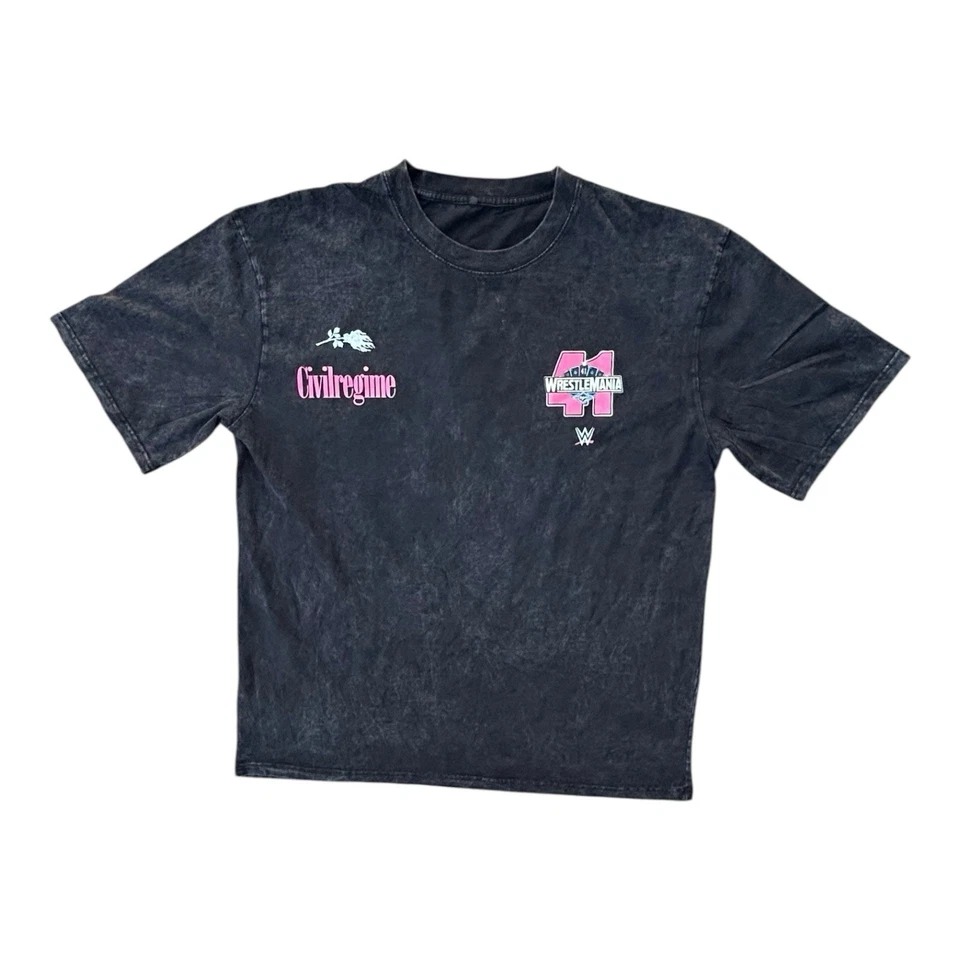 Camiseta gráfica Civil Regime x WWE WrestleMania 41 Las Vegas 3XL negra Foto 2 de 4