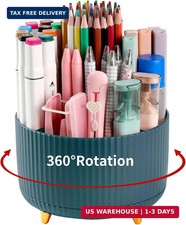 Desk Pencil Pen Holder, 5 Slots 360 Degree Rotating Pen Organizers for Desk, Des
