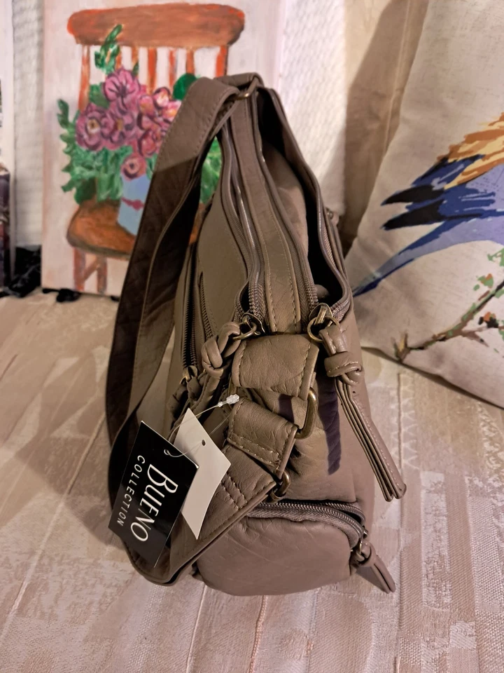 Bolso Bandolera Bueno of California Elephant Grande Lavado Hobo Nuevo con Etiquetas Foto 4 de 4