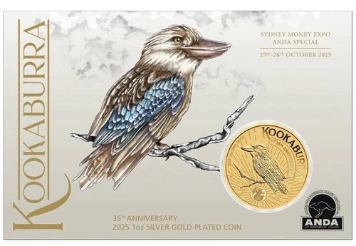 Australia 2025 KOOKABURRA Sydney Money Expo GILDED 1oz Silver in Card Perth Mint