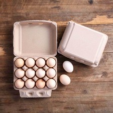 Vintage Egg Cartons 30 Pack, Blank Natural Paper Pulp Square Dozen Egg Carton...