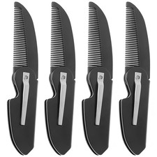 4-Pack Handmade Sawcut Mustache Comb, Best Pocket Folding Comb for Moustaches...
